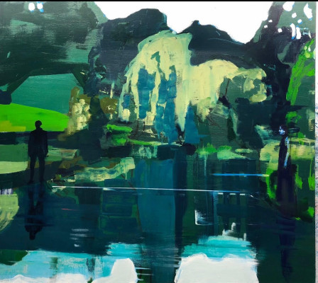 Kenneth Blom · Green Pond · 2019 · 160 x 180 cm